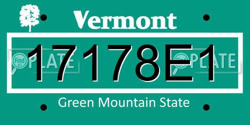 17178E1 Vermont License Plate