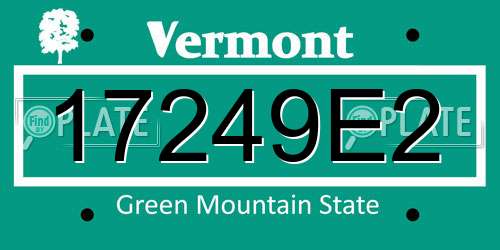 17249E2 Vermont License Plate