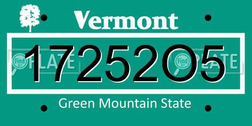 17252O5 Vermont License Plate