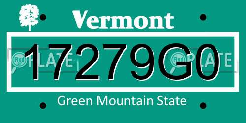 17279G0 Vermont License Plate