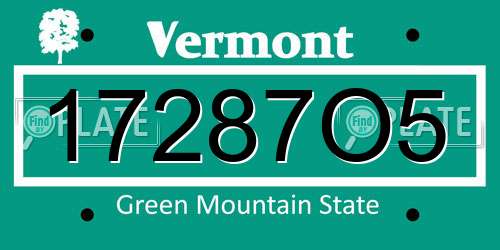 17287O5 Vermont License Plate