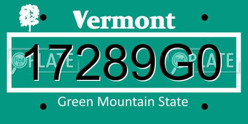 17289G0 Vermont License Plate
