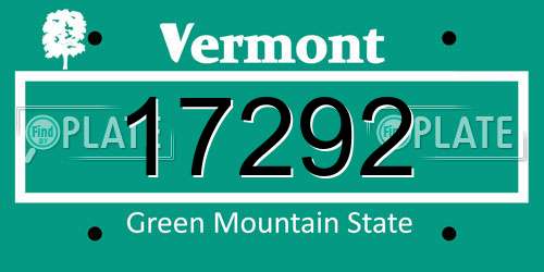 17292 Vermont License Plate