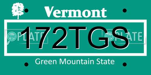 172TGS Vermont License Plate