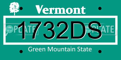 1732DS Vermont License Plate