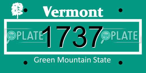 1737 Vermont License Plate
