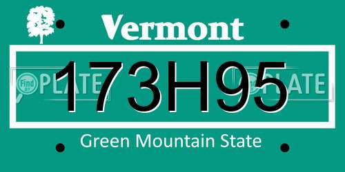 173H95 Vermont License Plate