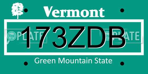 173ZDB Vermont License Plate