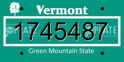 1745487 Vermont License Plate