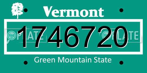 1746720 Vermont License Plate