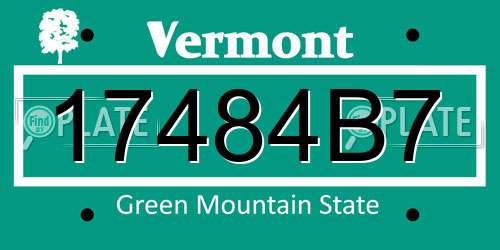 17484B7 Vermont License Plate