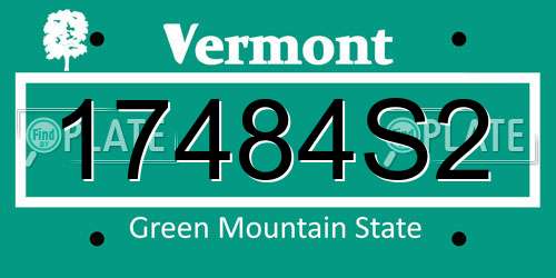 17484S2 Vermont License Plate