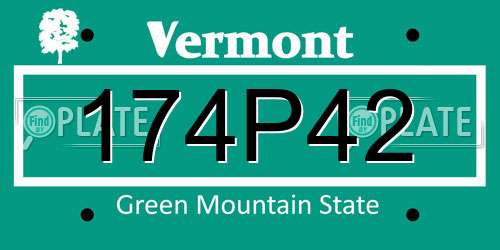 174P42 Vermont License Plate