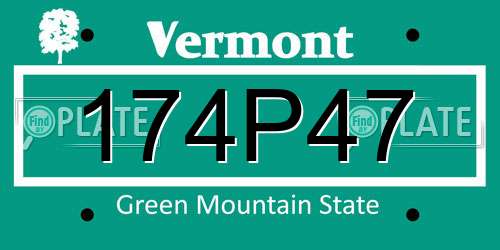 174P47 Vermont License Plate