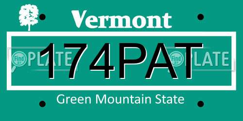 174PAT Vermont License Plate
