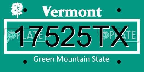 17525TX Vermont License Plate
