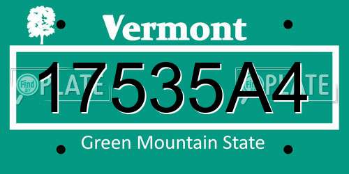 17535A4 Vermont License Plate