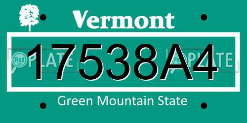 17538A4 Vermont License Plate
