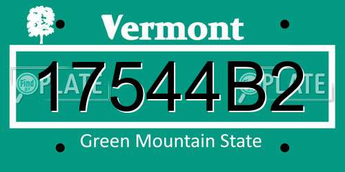 17544B2 Vermont License Plate