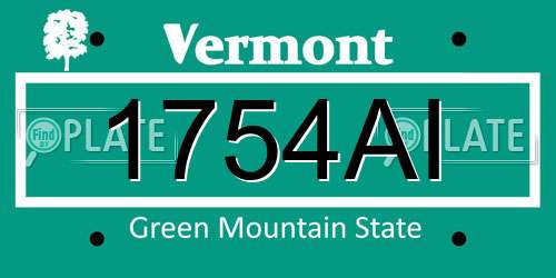 1754AI Vermont License Plate