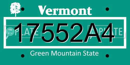 17552A4 Vermont License Plate