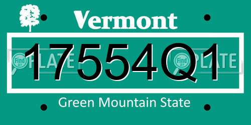17554Q1 Vermont License Plate