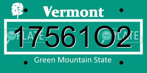 17561O2 Vermont License Plate