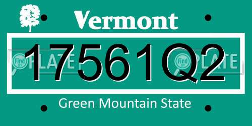 17561Q2 Vermont License Plate