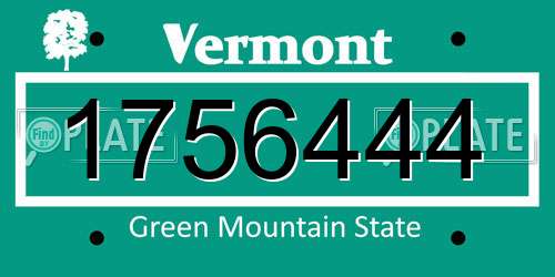 1756444 Vermont License Plate