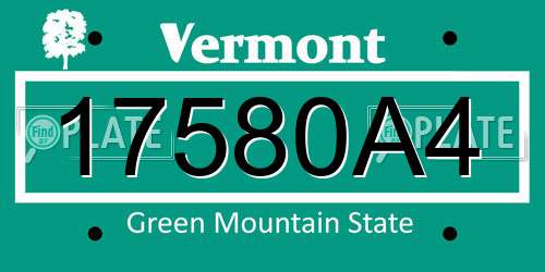17580A4 Vermont License Plate