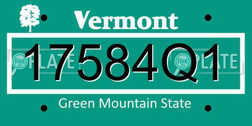 17584Q1 Vermont License Plate