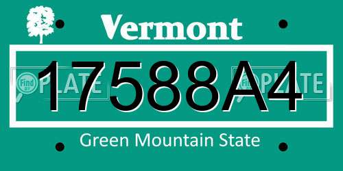 17588A4 Vermont License Plate