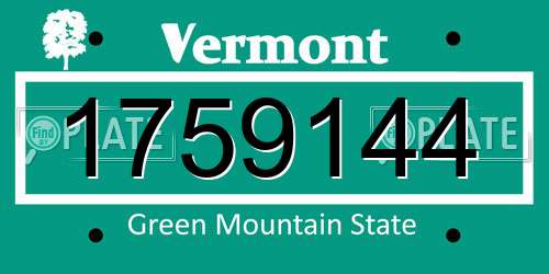 1759144 Vermont License Plate