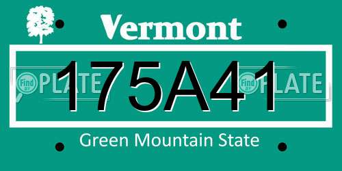 175A41 Vermont License Plate