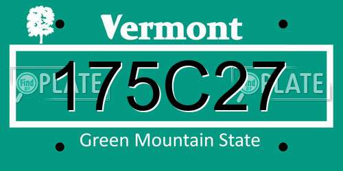 175C27 Vermont License Plate