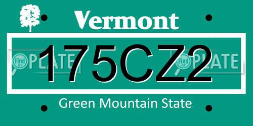 175CZ2 Vermont License Plate