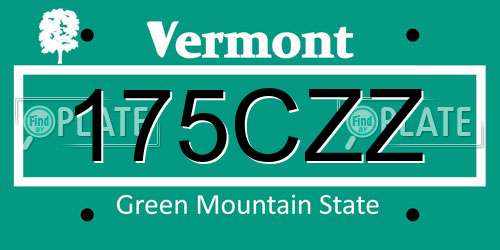 175CZZ Vermont License Plate