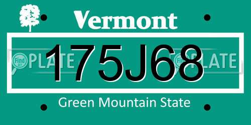175J68 Vermont License Plate