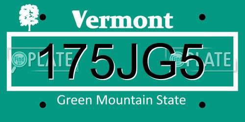 175JG5 Vermont License Plate
