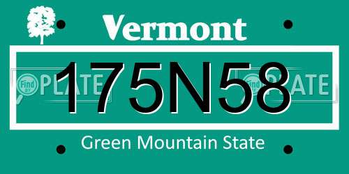 175N58 Vermont License Plate