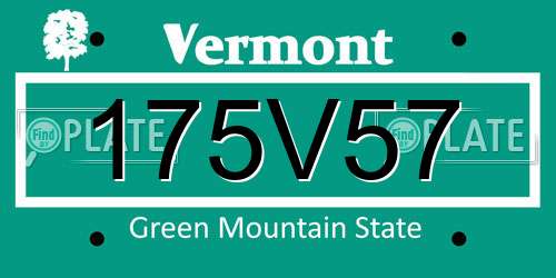 175V57 Vermont License Plate