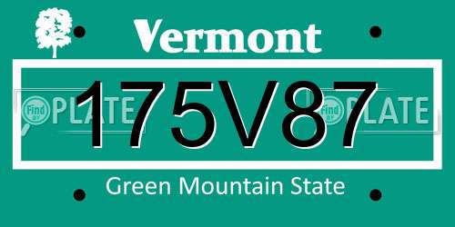 175V87 Vermont License Plate