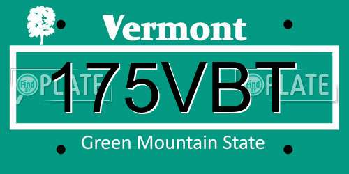 175VBT Vermont License Plate
