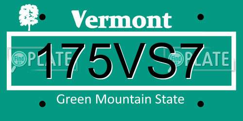 175VS7 Vermont License Plate