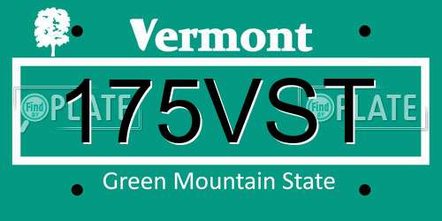 175VST Vermont License Plate