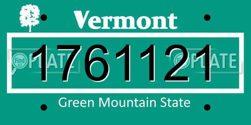 1761121 Vermont License Plate