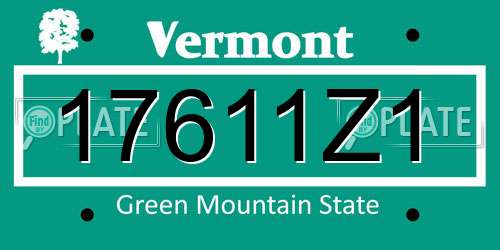 17611Z1 Vermont License Plate