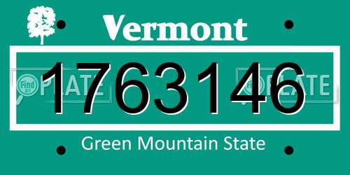 1763146 Vermont License Plate