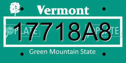 17718A8 Vermont License Plate
