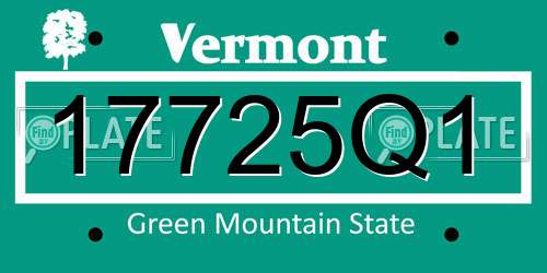 17725Q1 Vermont License Plate